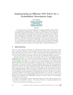 Implementing an Efficient SAT Solver for a Probabilistic