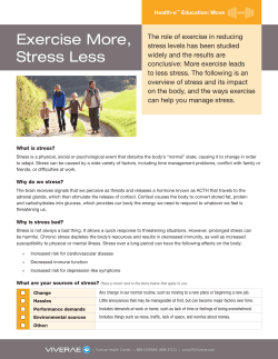 Exercise More, Stress Less