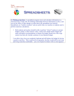 Spreadsheets