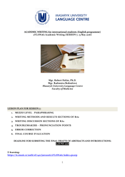 aVLAW061 Academic Writing (SESSION 7, 13 May 2016)