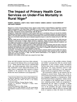 The Impact of Primary Health Care Services on