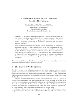 A Membrane System for the Leukocyte Selective Recruitment 1 The