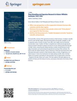 Plant Breeding and Agrarian Research in Kaiser-Wilhelm