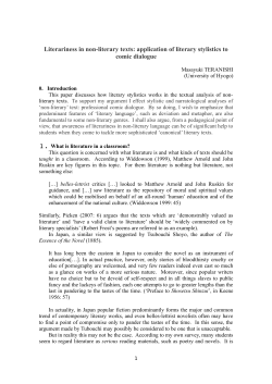 From Text to Context: How English Stylistics works in Japanese