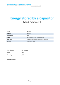 Energy Stored by a Capacitor