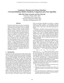 Consistency Measures for Feature Selection: A Formal Definition