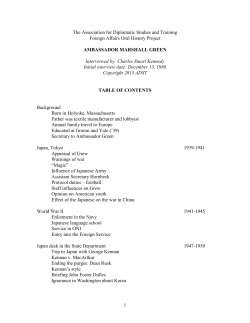 Green, Marshall - Association for Diplomatic Studies and Training