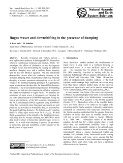 Rogue waves and downshifting in the presence of damping