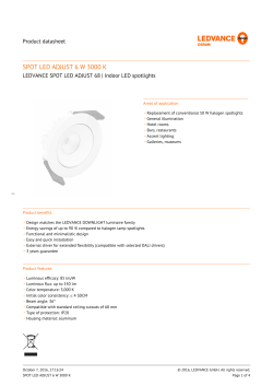 PRODUCT DATASHEET SPOT LED 68 6 W 3000 K IP20 ADJ WT
