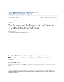 The Experience of Studying Abroad and Creation of a