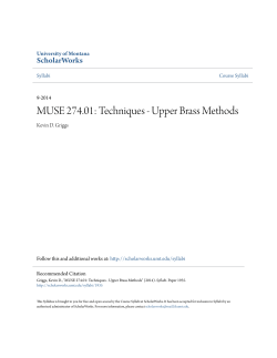 MUSE 274.01: Techniques - Upper Brass Methods