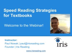 Speed Reading Strategies for Textbooks