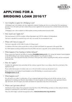 APPLYING FOR A BRIDGING LOAN 2016/17