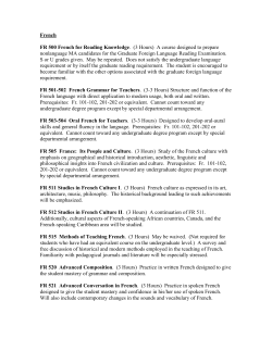 MFL Grad Course Descriptions
