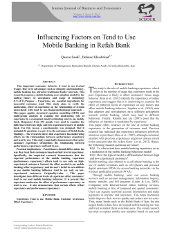 Influencing Factors on Tend to Use Mobile Banking in Refah Bank