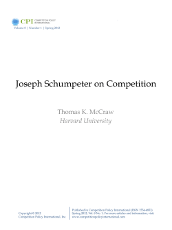 Joseph Schumpeter on Competition - Competition Policy International
