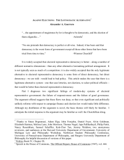 Alexander A. Guerrero &ldquo;&hellip;the appointment of magistrates by lot is