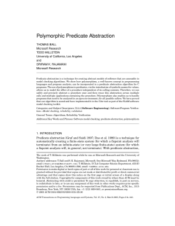Polymorphic Predicate Abstraction