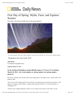First Day of Spring: Myths, Facts, and Equinox Science