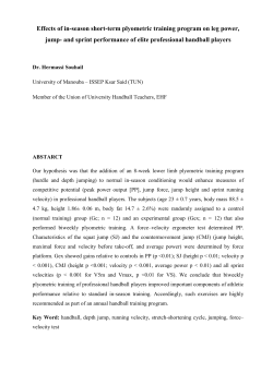 Effects of in-season short-term plyometric training program on leg