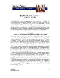 The Ontological Argument