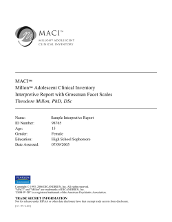 Interpretive Report - Pearson Assessment