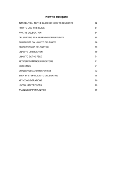 How to delegate - Department of Public Service and Administration