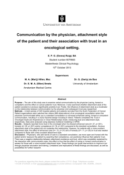 Communication by the physician, attachment style of - UvA-DARE