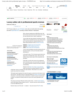 Luxury suites rule in professional sports revenue