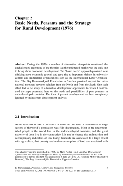 Basic Needs, Peasants and the Strategy for Rural Development (1976)