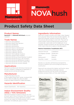 Mammoth Product Safety Datasheet