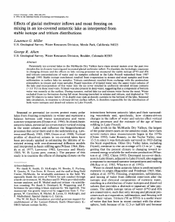 MILLER, LAURENCE G., AND GEORGE R. AIKEN. Effects of glacial