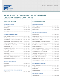 real estate commercial mortgage underwriting contacts
