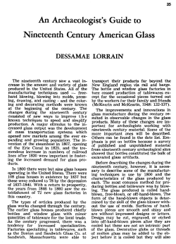 An Archaeologist`s Guide to Nineteenth Century American Glass