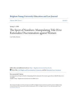 Manipulating Title IX to Rationalize Discrimination against Women