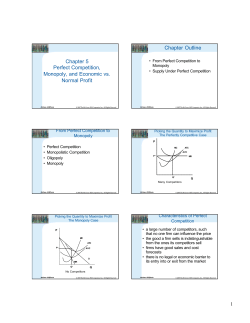 Chapter 5 Perfect Competition, Monopoly, and Economic vs. Normal