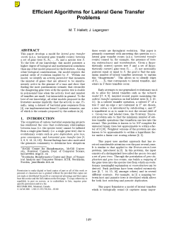 Efficient Algorithms for Lateral Gene Transfer Problems - IC