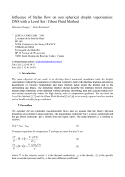 Influence of Stefan flow on non spherical droplet vaporization