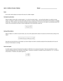Lab 6: Uniform Circular Motion Name: