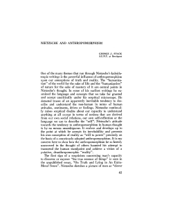 NIETZSCHE AND ANTHROPOMORPHISM One of the many themes