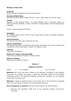 Monday 10 May 2010 Eucharist Rt Rev R Katene presided at the