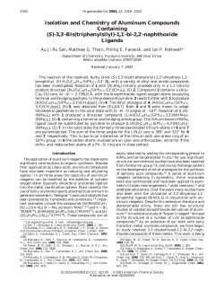 Isolation and Chemistry of Aluminum Compounds Containing (S)