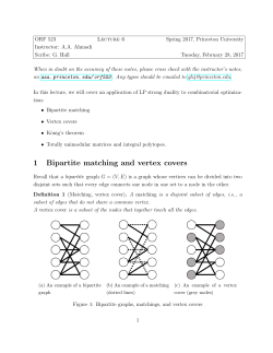 1 Bipartite matching and vertex covers