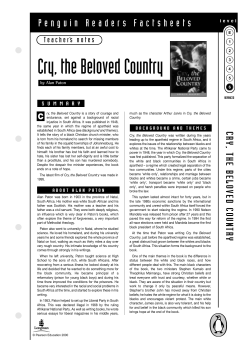 Cry, the Beloved Country - Pearson English Language Teaching!