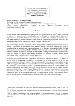 Absolute rights, unpopular minorities, and the meaning of Democracy