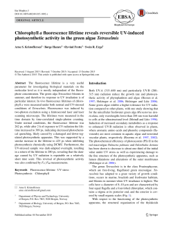 Chlorophyll a fluorescence lifetime reveals reversible - (BORA)