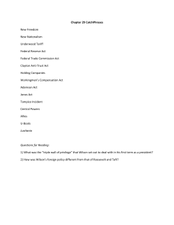 Chapter 29 CatchPhrases New Freedom New Nationalism