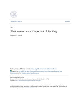 The Government`s Response to Hijacking