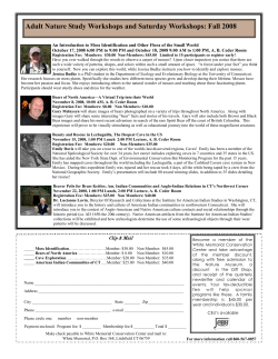 Fall 2008 Workshops - White Memorial Conservation Center