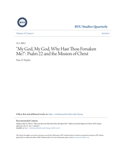 My God, My God, Why Hast Thou Forsaken Me?